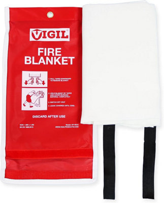 Vigil Fire Blanket (1.8M X 1.2M)Fibreglass Blanket For Commercial Kitchens & Workplace Emergencies from B&Q