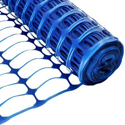 Vigil 50 Metre Roll Barrier FencingFlexibleDurable & Weatherproof Mesh PlasticBlue from B&Q