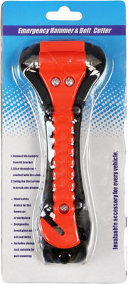 Vigil Emergency Car Safety Hammer Escape Tool2 In 1 Window Breaker With Seatbelt Cutter from B&Q