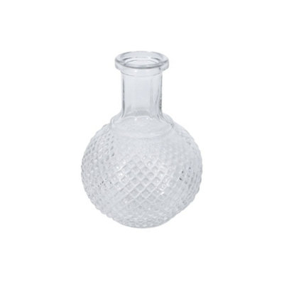 Glass Textured Onion Bottle Bud Vase. Height 15 Cm from B&Q