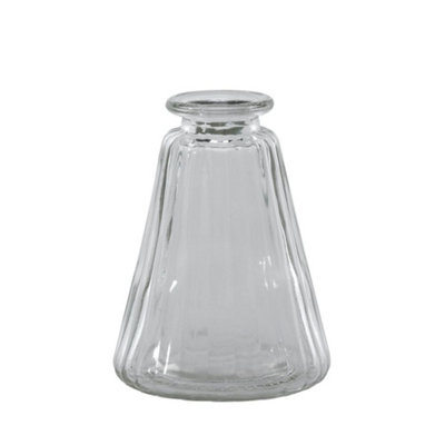 Mini Clear Glass Pyramid Decorative Bud Vase. Height 10 Cm from B&Q