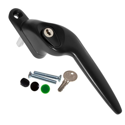 Yale Quartus Cranked Window HandleBlackRight15mm from B&Q