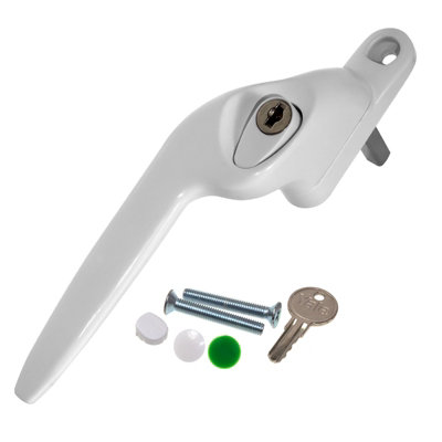 Yale Quartus Cranked Window HandleWhiteLeft20mm from B&Q