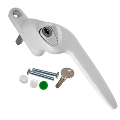 Yale Quartus Cranked Window HandleWhiteRight30mm from B&Q