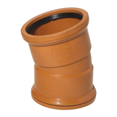 Kayflow (Ug20) Underground Drainage15 Deg Bend (Double Socket) from B&Q