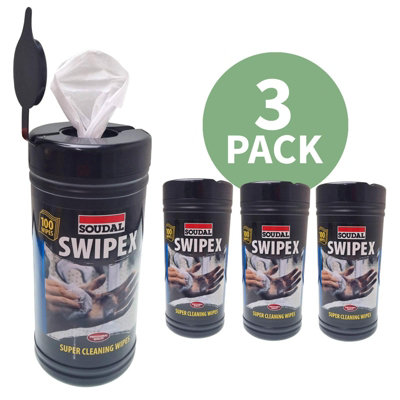 100 X Soudal Swipex Cleaning Wipes (3 Pack) from B&Q