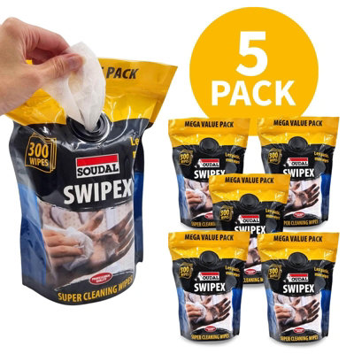 300 X Soudal Swipex Cleaning Wipes (5 Pack) from B&Q