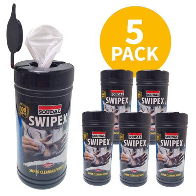 100 X Soudal Swipex Cleaning Wipes (5 Pack) from B&Q