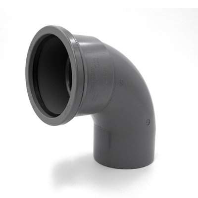 Kayflow 110mm Soil (S7)90 Deg Bend (Single Socket)Grey from B&Q