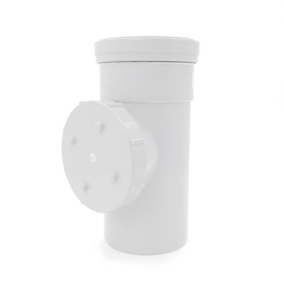 B&Q -  110mm Soil (S25)Straight Access Pipe (Single Socket)White