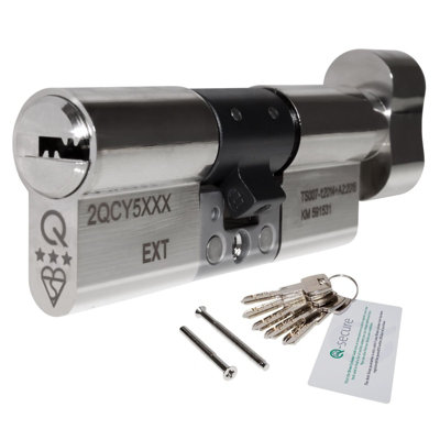 Greenteq Orion 3 Star Thumbturn Euro Cylinder60/40 (100mm)Nickel from B&Q
