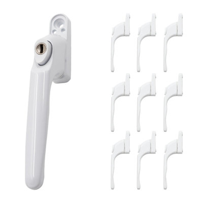Window Ware Universal Espag Inline Window HandleWhite  (10 Pack) from B&Q