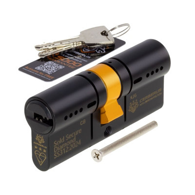 Cerberus Ts007 3-Star Euro Cylinder Ssd Door Lock (Black)50/50 (100mm) from B&Q