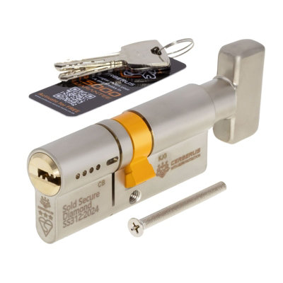 Cerberus Ts007 3-Star Thumbturn Euro Cylinder Ssd Door Lock35/35 (70mm) from B&Q