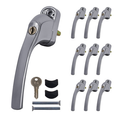 Greenteq Alpha Tilt & Turn Window Handle (10 Pack)Polished Chrome from B&Q