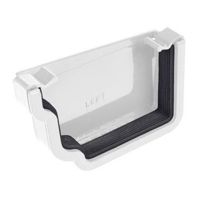 Kayflow Ogee Gutter Stopend (Left)White from B&Q