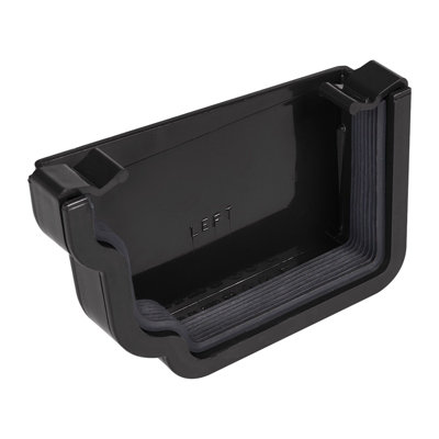 Kayflow Ogee Gutter Stopend (Left)Black from B&Q