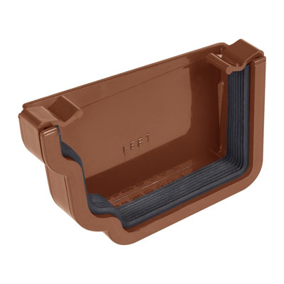 Kayflow Ogee Gutter Stopend (Left)Brown from B&Q