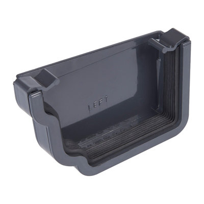 Kayflow Ogee Gutter Stopend (Left)Anthracite Grey from B&Q