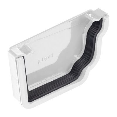 Kayflow Ogee Gutter Stopend (Right)White from B&Q