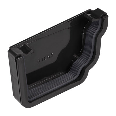 Kayflow Ogee Gutter Stopend (Right)Black from B&Q