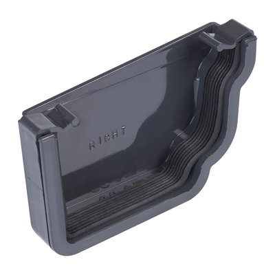 Kayflow Ogee Gutter Stopend (Right)Anthracite Grey from B&Q