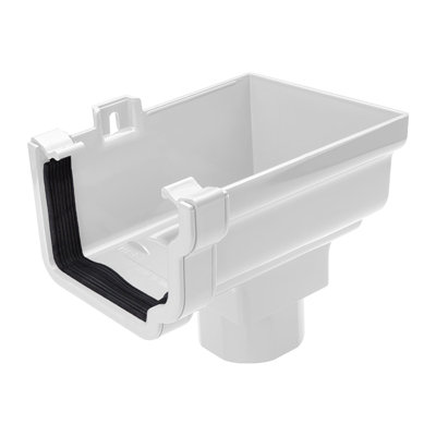 Kayflow Ogee Gutter Stopend Outlet (Right)White from B&Q