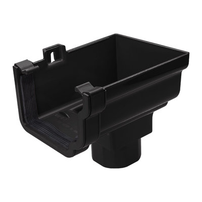 Kayflow Ogee Gutter Stopend Outlet (Right)Black from B&Q