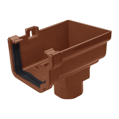 Kayflow Ogee Gutter Stopend Outlet (Right)Brown from B&Q