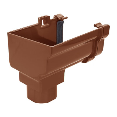 Kayflow Ogee Gutter Stopend Outlet (Left)Brown from B&Q
