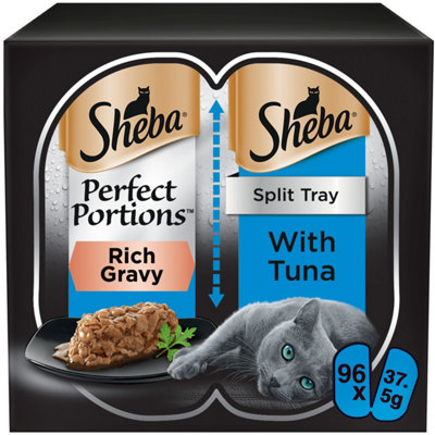 96 X 37.5G Sheba Perfect Portions Luxury Adult Wet Cat Food Trays Tuna In Gravy from B&Q