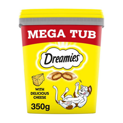 2 X 350G Dreamies Adult Cat Treats Mega Tubs Cheese Cat Biscuits (700G) from B&Q