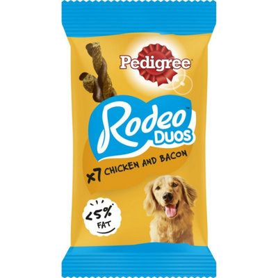 140 Pedigree Rodeo Duos Dog Treats Chicken & Bacon Dog Chews (20X123G)