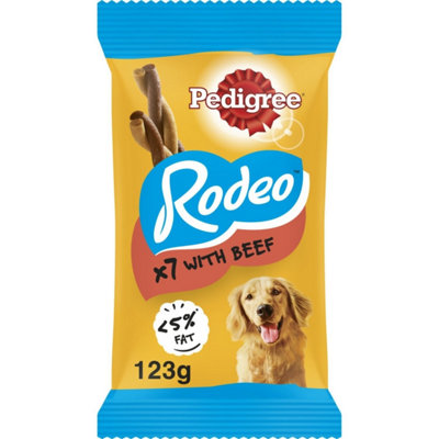 168 Pedigree Rodeo Dog Treats Beef Dog Chews (24X123G) from B&Q