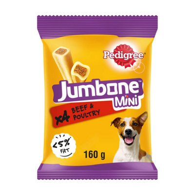 64 Pedigree Jumbone Mini Small Dog Treats Beef & Poultry Dog Chews 16 X 160G from B&Q
