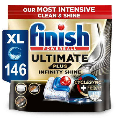 Finish Ultimate Plus Infinity Shine Dishwasher Tablets Regular 146 Tabs from B&Q