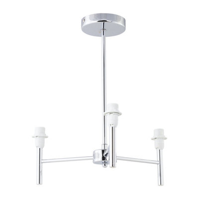 First Choice Lighting BreaChrome 3 Arm Semi Flush Fitting Only from B&Q