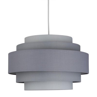 First Choice Lighting Grey Ombre 5 Tier Ceiling Light Shade from B&Q
