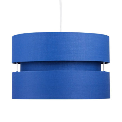 First Choice Lighting Blue Layered Easy Fit Drum Light Shade from B&Q