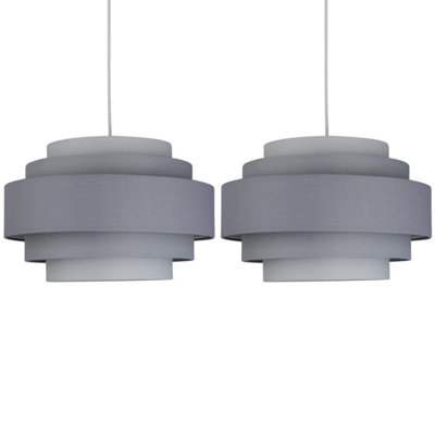 First Choice Lighting Pair Of Grey Ombre 5 Tier Light Shades from B&Q