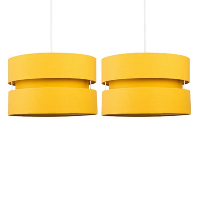 First Choice Lighting Pair Of Ochre Layered Easy Fit Light Shades from B&Q