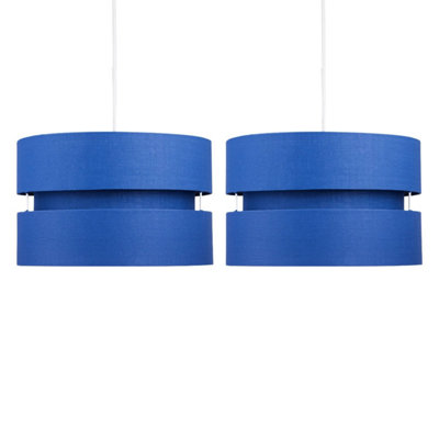 First Choice Lighting Pair Of Blue Layered Easy Fit Light Shades from B&Q