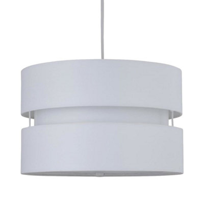 First Choice Lighting White Layered Easy Fit Drum Light Shade