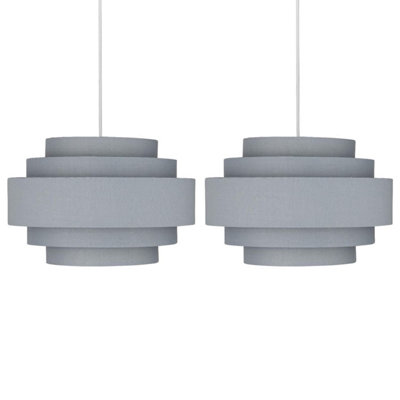 First Choice Lighting Pair Of Dark Grey 5 Tier Light Shades from B&Q