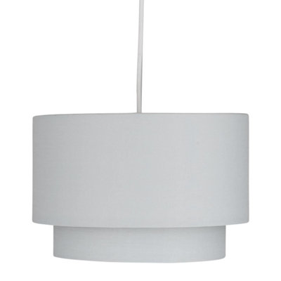 First Choice Lighting Light Grey 2 Tier Ceiling Light Shade from B&Q