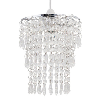 B&Q -  Clear Jewel Tiered Light Shade