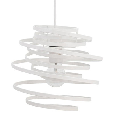 First Choice Lighting White Metal Swirl Easy Fit Light Shade from B&Q