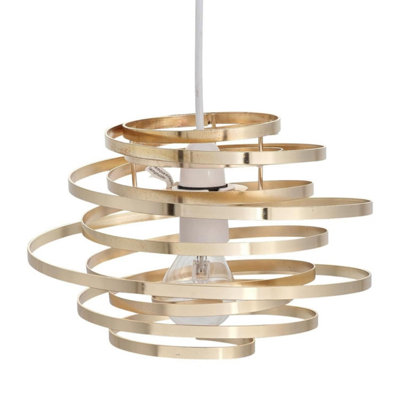 First Choice Lighting Gold Metal Swirl Easy Fit Light Shade from B&Q
