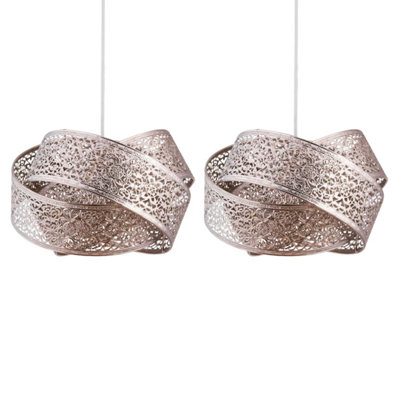 First Choice Lighting Set Of 2 Moroccan Style Layered Ceiling Light Shades from B&Q
