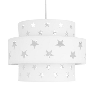 First Choice Lighting White Star Two Tier Light Shade from B&Q